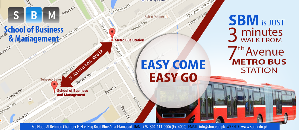 SBM is just 3 minutes walk from 7th Avenue Metro Bus Station